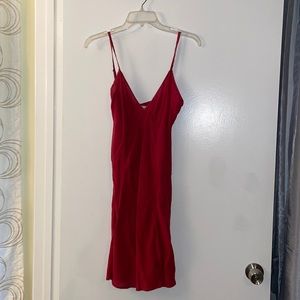 Red spaghetti strap dress
